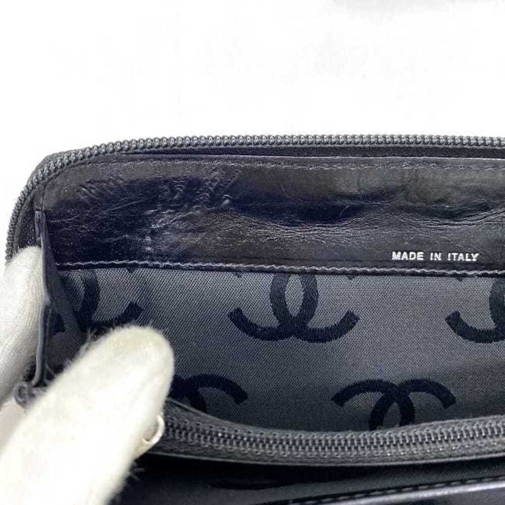 CHANEL Authentic Black Leather Logo Wallet - Picture 9 of 11